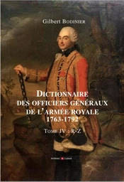 Dictionnaire des officiers généraux de l'armée royale 1763-1792