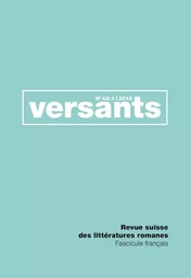 REVUE VERSANTS N 62/1. FASCICULE FRANCAIS.