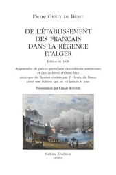 DE L'ÉTABLISSEMENT DES FRANÇAIS DANS LA RÉGENCE D'ALGER