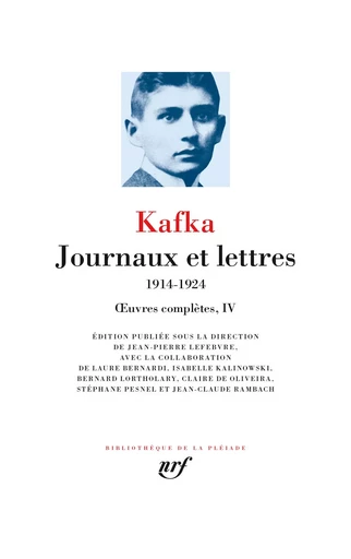 Journaux et lettres - Franz Kafka - GALLIMARD