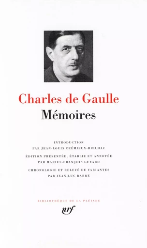 Mémoires - Charles de Gaulle - GALLIMARD