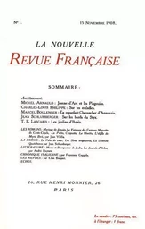 Fac-similés des deux numéros 1 de "La Nouvelle Revue Française"