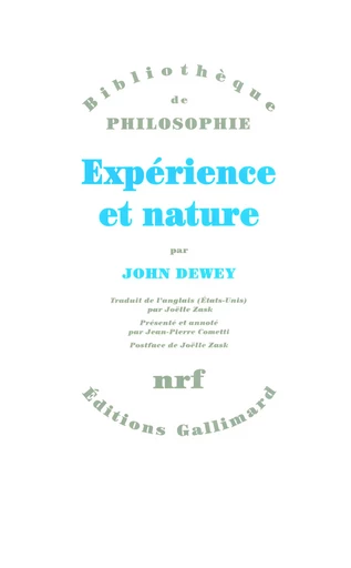 Expérience et nature - John Dewey - GALLIMARD