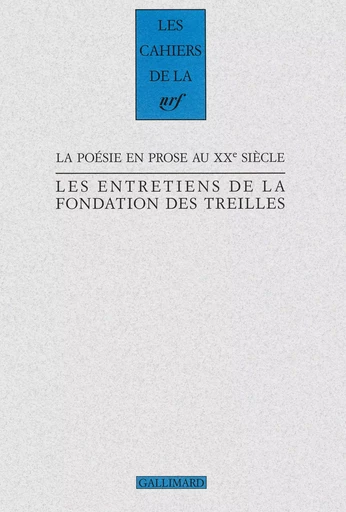 La poésie en prose au XXᵉ siècle -  Collectifs - GALLIMARD