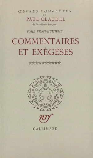 Œuvres complètes - Paul Claudel - GALLIMARD