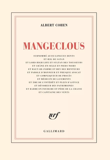 Mangeclous - Albert Cohen - GALLIMARD