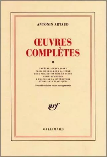 Œuvres complètes - Antonin Artaud - GALLIMARD