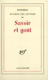 Savoir et goût