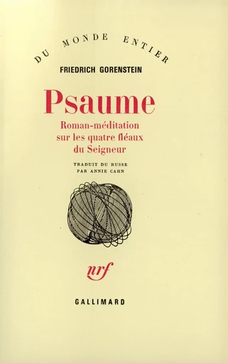 Psaume - Friedrich Gorenstein - GALLIMARD