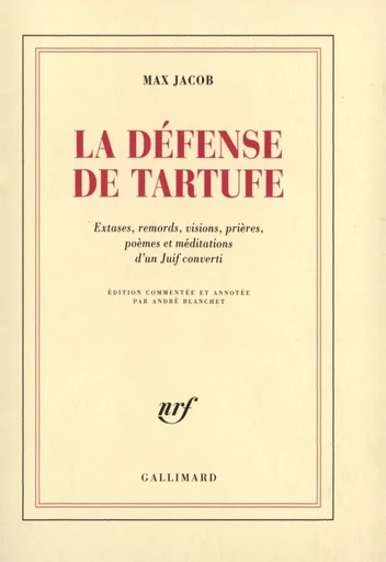 La Défense de Tartufe - MAX JACOB - GALLIMARD