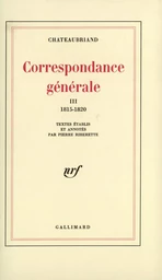 Correspondance générale