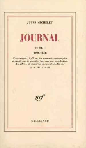 Journal - Jules Michelet - GALLIMARD