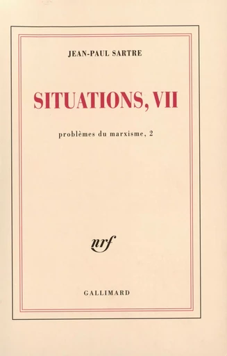 Situations - Jean-Paul Sartre - GALLIMARD