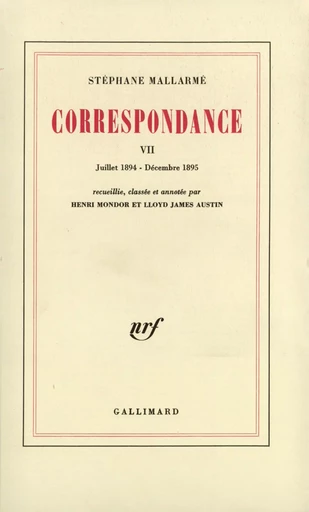 Correspondance - Stéphane Mallarmé - GALLIMARD