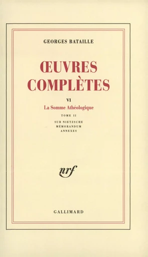 Œuvres complètes - Georges Bataille - GALLIMARD