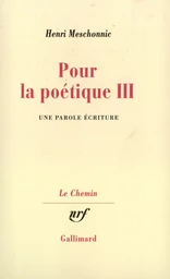 Pour la poétique