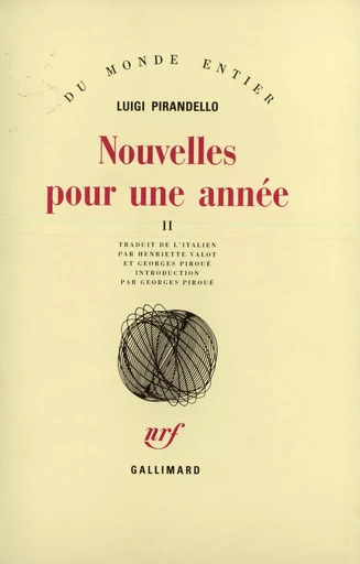 Nouvelles pour une année - Luigi Pirandello - GALLIMARD