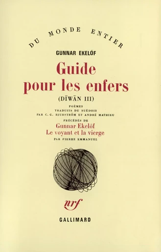 Guide pour les enfers - Gunnar Ekelöf - GALLIMARD