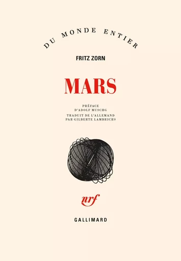 Mars - Fritz Zorn - GALLIMARD