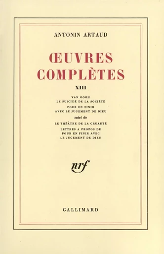 Œuvres complètes - Antonin Artaud - GALLIMARD