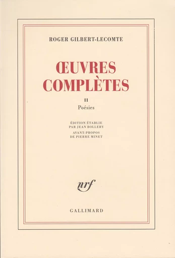 Œuvres complètes - Roger Gilbert-Lecomte - GALLIMARD