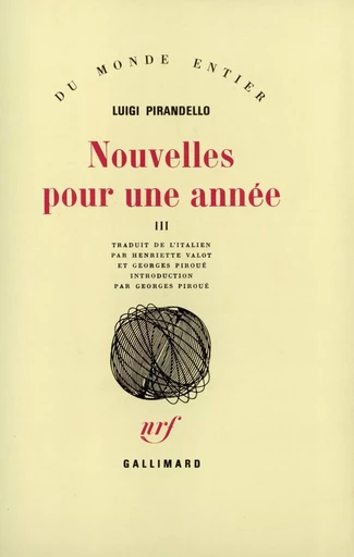 Nouvelles pour une année - Luigi Pirandello - GALLIMARD