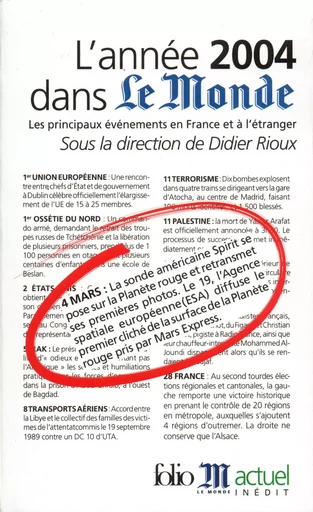 L'Année 2004 dans "Le Monde" -  Collectifs - FOLIO