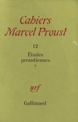 Études proustiennes -  Collectifs - GALLIMARD