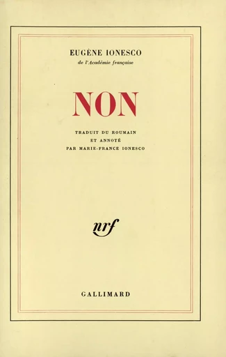 Non - Eugène Ionesco - GALLIMARD