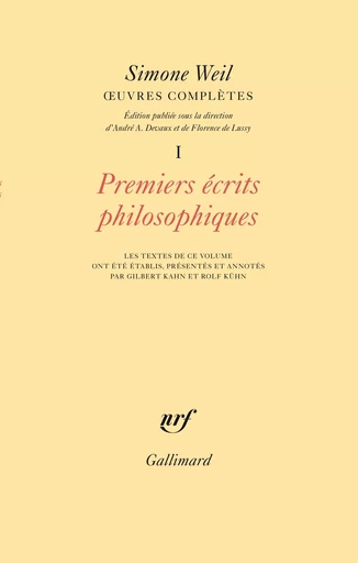 Œuvres complètes - Simone Weil - GALLIMARD