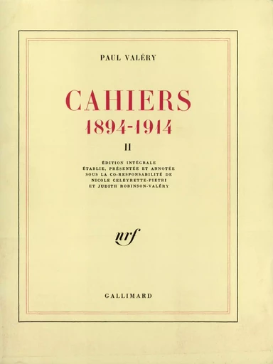 Cahiers - Paul Valéry - GALLIMARD