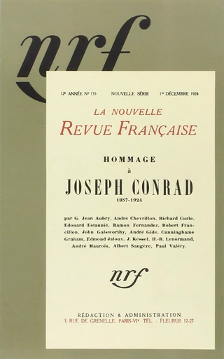 Hommage à Joseph Conrad -  Collectifs - GALLIMARD