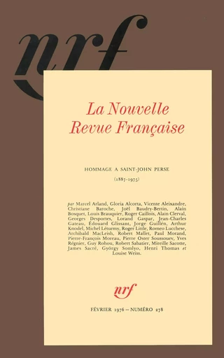 Hommage à Saint-John Perse -  Collectifs - GALLIMARD