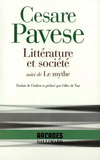 Littérature et société/Le mythe - Cesare Pavese - GALLIMARD