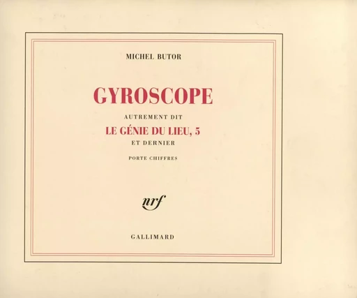 Gyroscope - Michel Butor - GALLIMARD