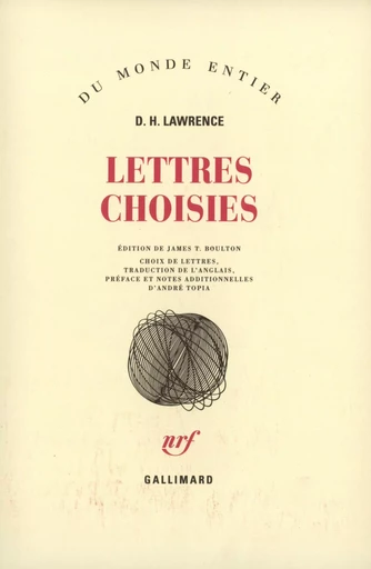 Lettres choisies - David Herbert LAWRENCE - GALLIMARD