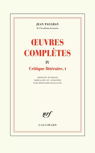 Œuvres complètes - Jean Paulhan - GALLIMARD