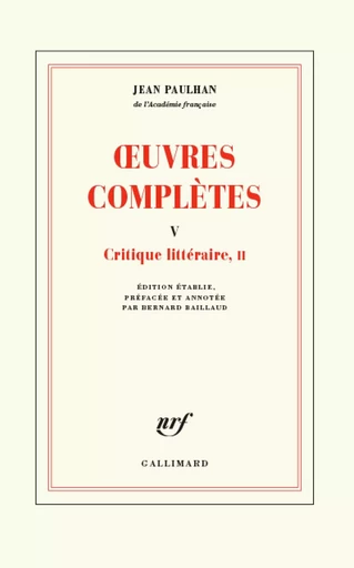 Œuvres complètes - Jean Paulhan - GALLIMARD