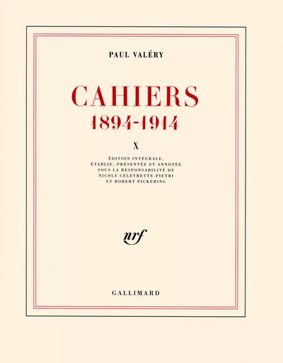 Cahiers - Paul Valéry - GALLIMARD