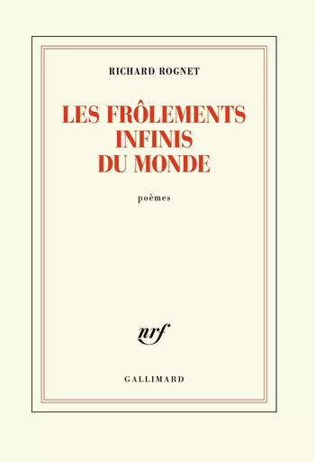 Les frôlements infinis du monde - Richard Rognet - GALLIMARD