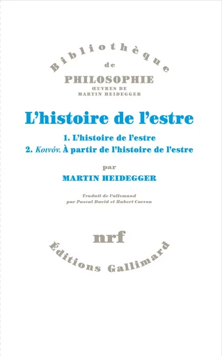 L'histoire de l'estre - Martin Heidegger - GALLIMARD