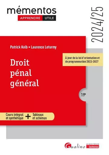 Droit pénal général - Laurence Leturmy, Patrick Kolb - GUALINO