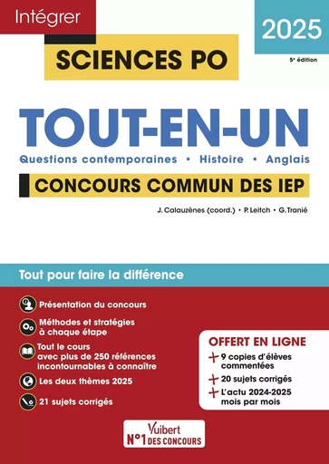 Sciences Po - Concours commun des IEP 2025 - Tout-en-un - Paul Leitch, Jérôme Calauzènes, Ghislain Tranié - VUIBERT