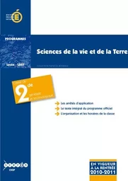 Sciences de la vie et de la Terre - classe de seconde générale et technologique