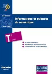 Informatique et sciences du numérique - classe terminale de la série S