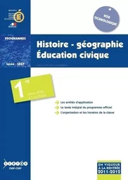 Histoire-géographie, éducation civique - classes de première des séries STI2D, STL et STD2A