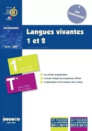 Langues vivantes 1 et 2 - classe de première et terminale des séries STI2D, STL et STD2A