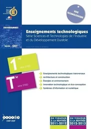 Enseignements technologiques - série sciences et technologies de l'industrie et du développement durable, STI2D