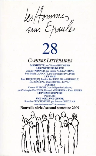 Les Hommes sans Epaules n°28 : Dossier Vicente Huidobro et la légende d'Altazor - Les HSE 28 - SANS EPAULES