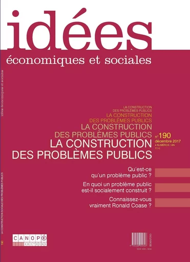 IDEES, N  190 - LA CONSTRUCTION DES PROBLEMES PUBLICS -  - RESEAU CANOPE